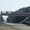 На трассе М-54 в районе Овсянки введен в эксплуатацию надземный пешеходный переход 