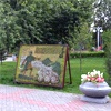 На правобережье Красноярска появилось цветочное панно с изображением Андрея Дубенского