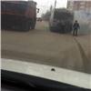 На ул. Киренского в Красноярске задымился автобус