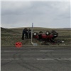 На федеральной трассе в Хакасии погибла пассажирка перевернувшегося «Москвича»