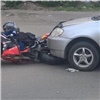 На ул. Спандаряна иномарка сбила мотоциклиста без прав