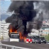 Автобус с пассажирами загорелся на улице Белинского в Красноярске (видео)