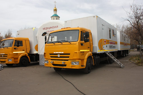 В районы Красноярского края отправятся мобильные поликлиники на базе КАМАЗов