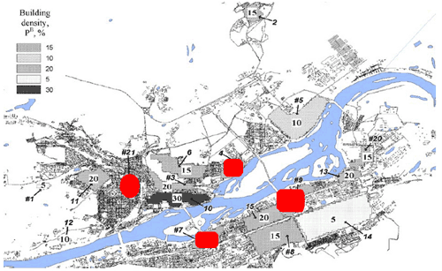 Плотность застройки Красноярска