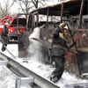 В центре Красноярска сгорел экскурсионный автобус
