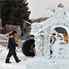 В Красноярске начался демонтаж новогодних городков 