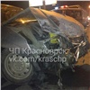 Иномарка разбилась об автобус на Октябрьском мосту Красноярска