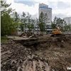 В центре Красноярска выкопали котлован под парковку